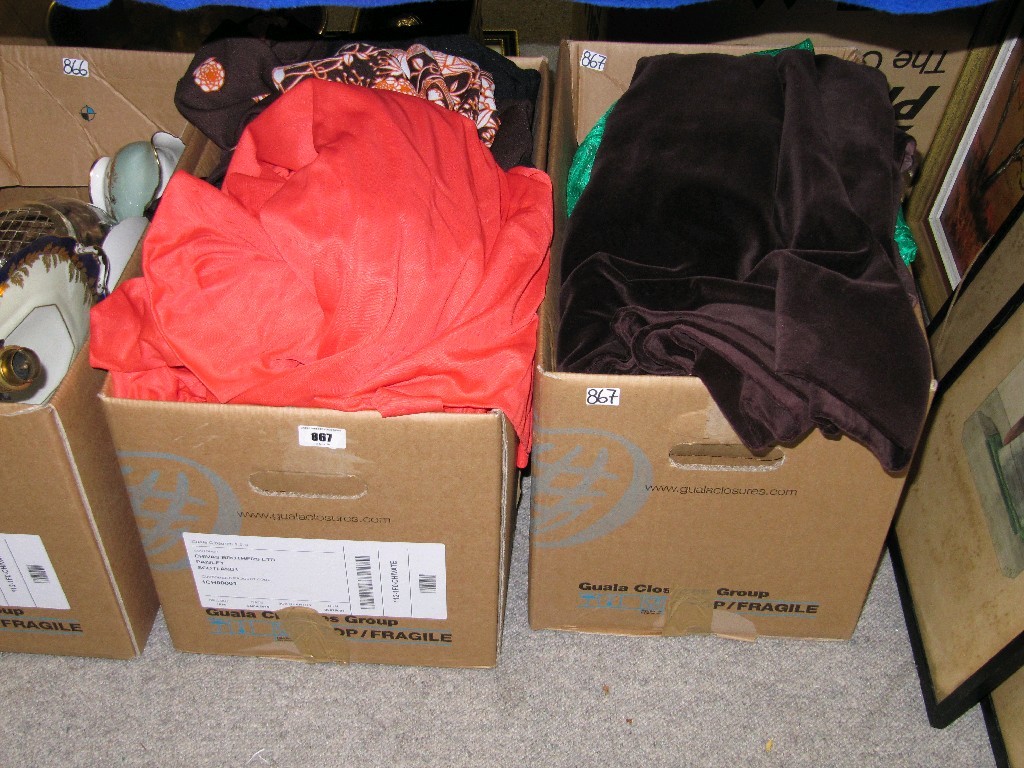 Appraisal: Lot comprising two boxes of assorted vintage ladies clothing