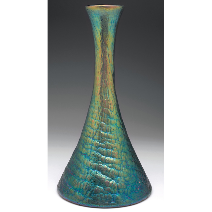 Appraisal: Nice Loetz Phanomen Genre vase flaring shape in iridescent glass