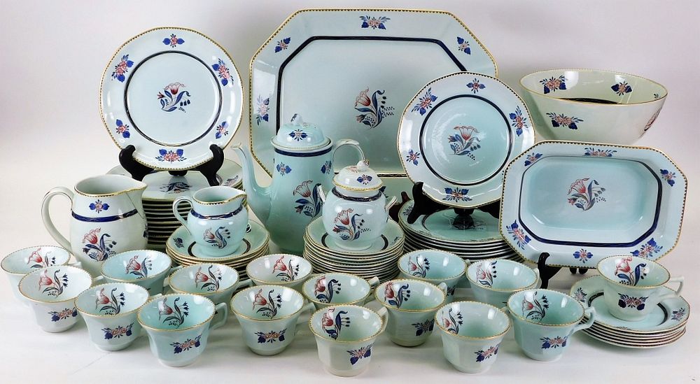 Appraisal: PC Adams Calyx Ware Georgian Dinner Service Set England Early