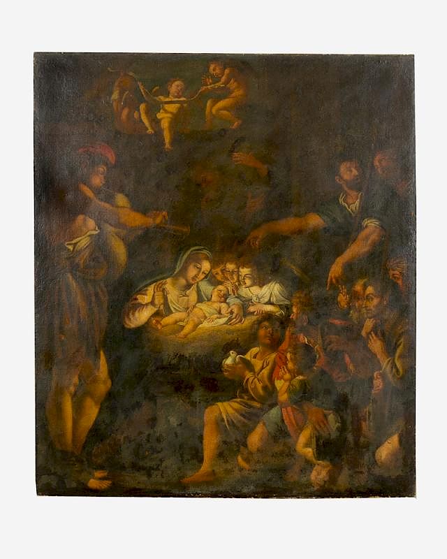 Appraisal: Luca Giordano -studio Luca Giordano -studio The birth of Jesus