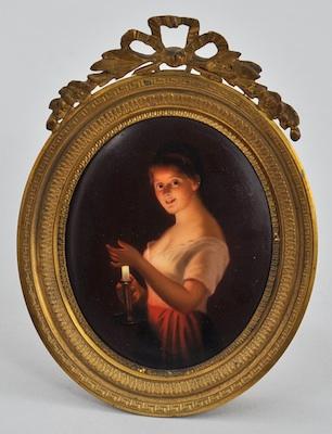 Appraisal: A Miniature Portrait Porcelain Plaque Depicting a figure of a