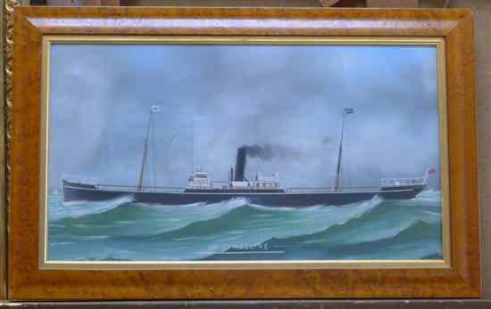 Appraisal: Attributed to G Roberto gouache Portrait of the SS Cymbeline