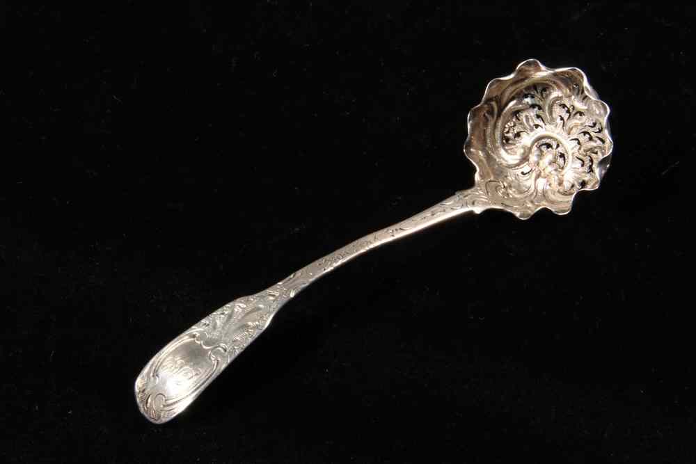 Appraisal: SCARCE SCOTS STERLING - Tea Strainer Spoon by Andrew Wilkie