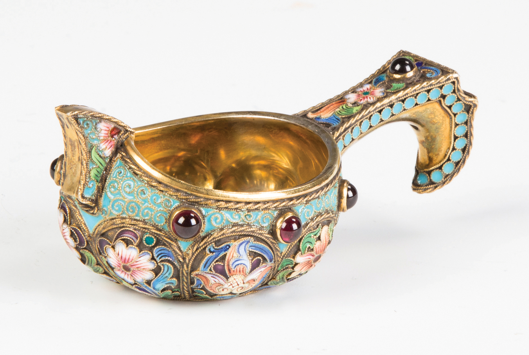 Appraisal: Russian Enameled and Jeweled Kovsh ozt