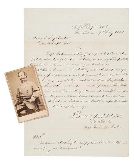 Appraisal: Mansfield LOVELL Autograph letter signed M Lovell Maj Genl C