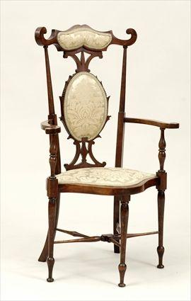 Appraisal: English Late Victorian Mahogany Armchair x x in