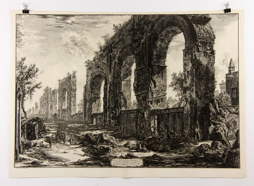 Appraisal: - Piranesi Avanzi degli Acquedotti Neroniani Etching Giambattista Piranesi Avanzi