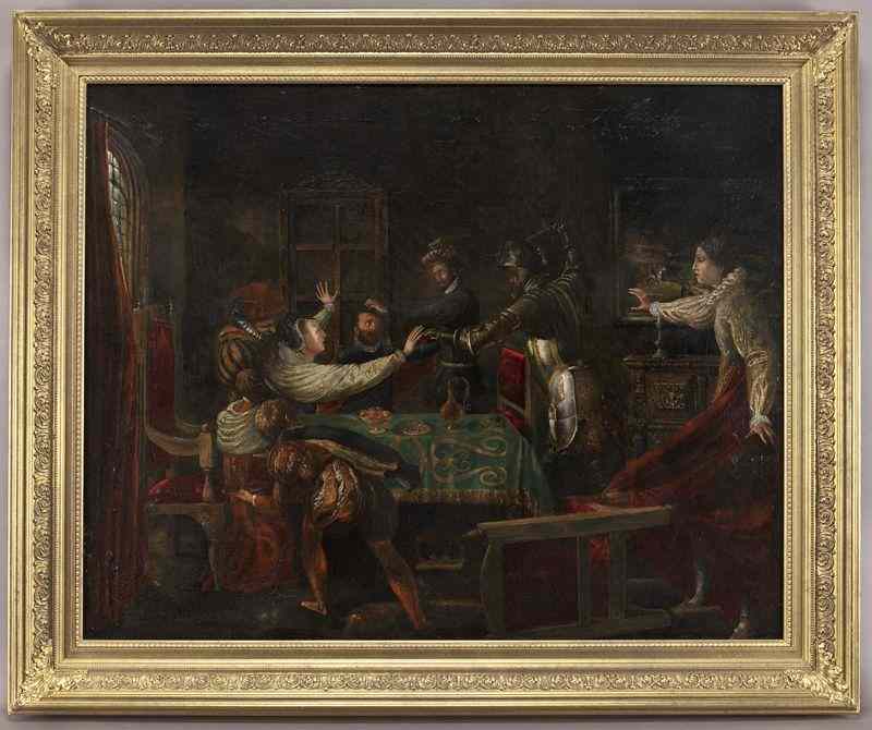 Appraisal: Continental th C oil painting on canvasdepicting the arrest of