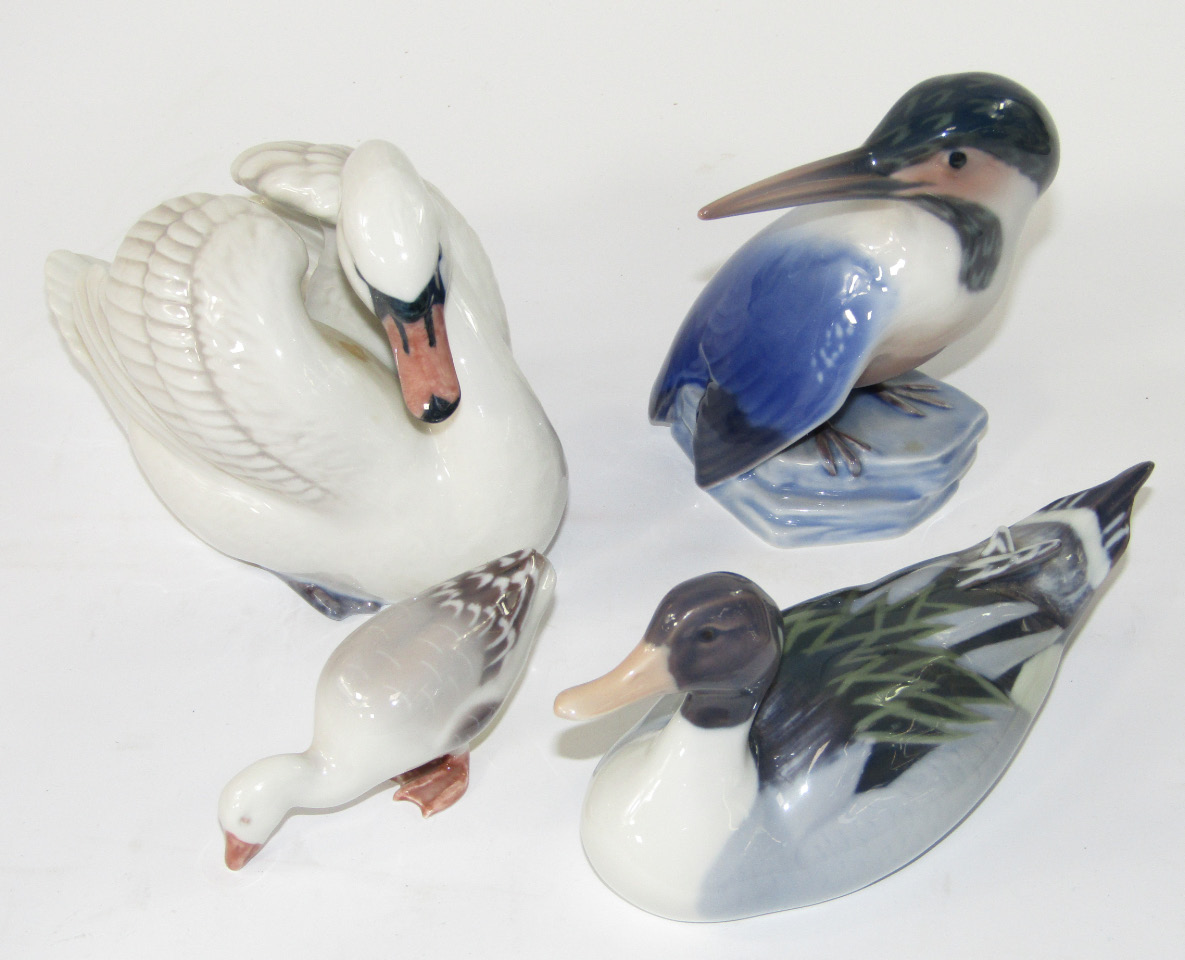 Appraisal: A Royal Copenhagen figure modelled as a swan and a