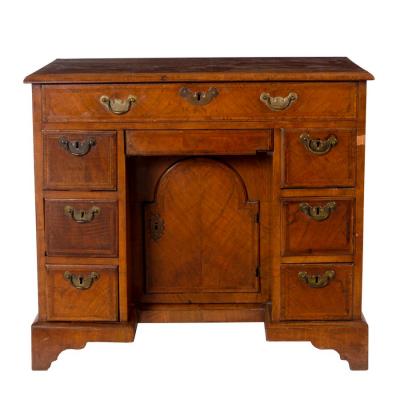 Appraisal: A George I style walnut veneer kneehole writing desk circa