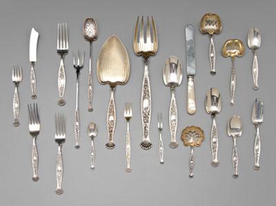 Appraisal: Whiting Hyperion sterling flatware pieces most with monograms with pearl-handle