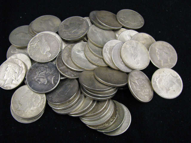 Appraisal: Peace Silver Dollars to mixed