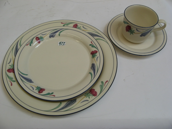 Appraisal: TWENTY-NINE PIECE LENOX FINE CHINA SET in Poppies on Blue