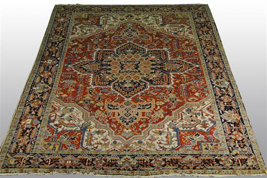 Appraisal: HERIZ CARPET Persia circa feet inches x feet inches Condition