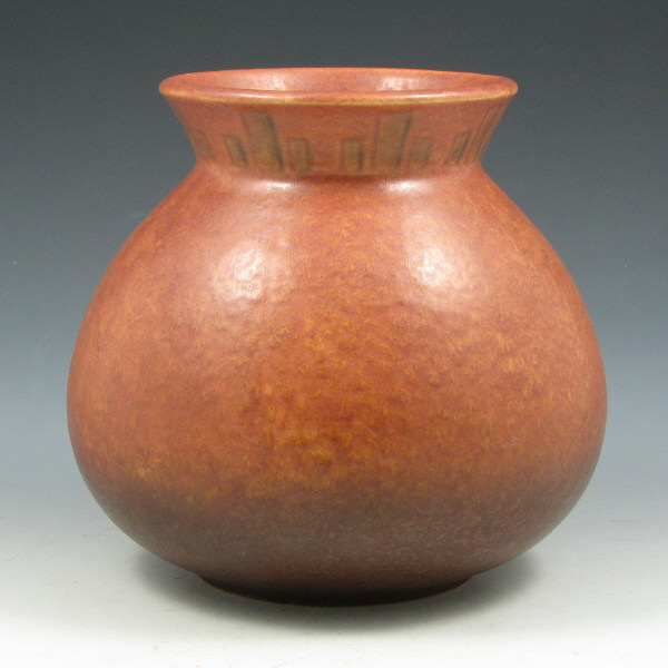 Appraisal: Roseville Windsor - vase in burnt orange with green geometric