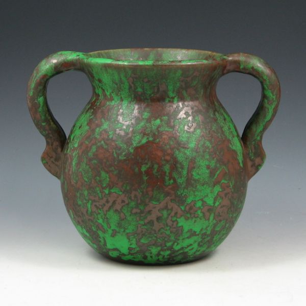 Appraisal: Weller Coppertone double handled vase Marked Weller Pottery by hand