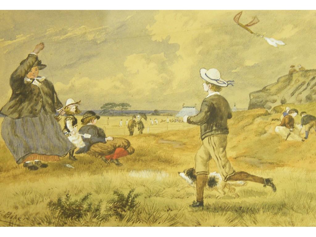 Appraisal: By W Fisher - a family kite flying on the