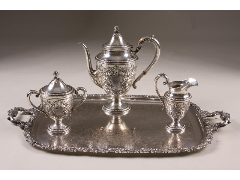 Appraisal: Frank Whiting Sterling Silver Coffee Service in the Talisman Rose