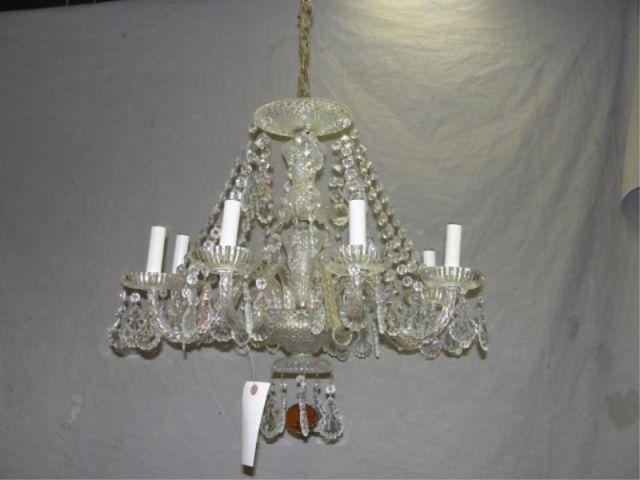 Appraisal: Arm Beaded Crystal Chandelier From a Manhattan home Dimensions w