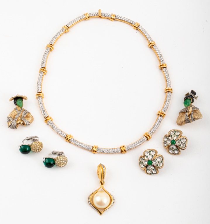 Appraisal: COSTUME JEWELRY INCL NETTIE ROSENSTEIN Group of costume jewelry including