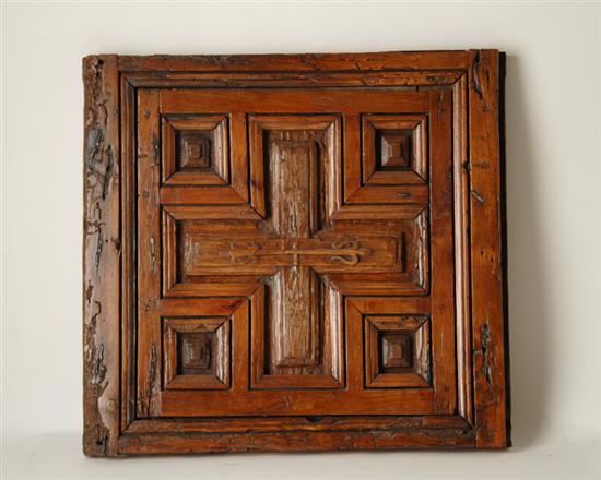 Appraisal: Carved Asian Door Panel modified for hanging H W