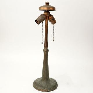 Appraisal: Handel Cast Metal Table Lamp Base With two original sockets