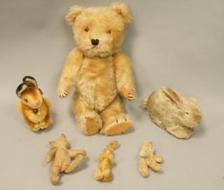 Appraisal: Lot of Plush Vintage Animals Toys Some STIEFF Jointed mohair