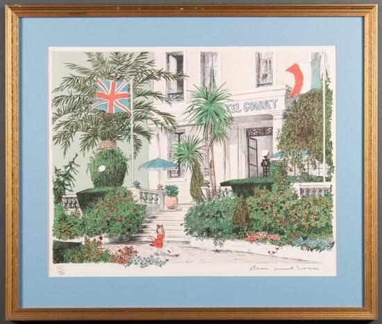 Appraisal: Denis Paul Noyer French b Hotel Gonnet color lithograph ed