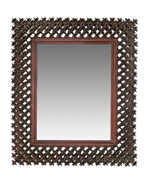 Appraisal: An American Tramp Art 'Crown of Thorns' wood mirror circa