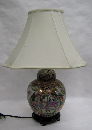 Appraisal: TWO DECORATIVE CHINESE TABLE LAMPS a hand enameled cloisonne lamp