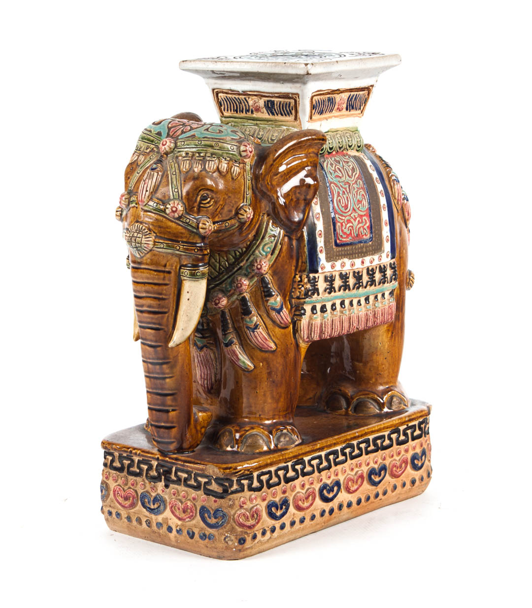 Appraisal: Chinese Export elephant garden stool glazed terracotta modeled as elephant