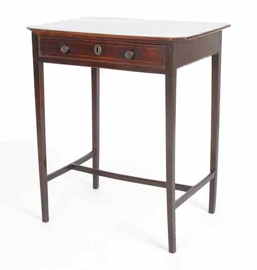 Appraisal: George III mahogany work table ca h w