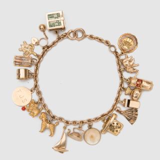 Appraisal: K Yellow Gold Charm Bracelet K Yellow Gold Charm Bracelet