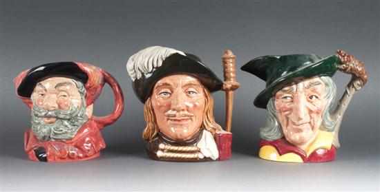 Appraisal: Three Royal Doulton china character jugs ''Aramis'' - D in