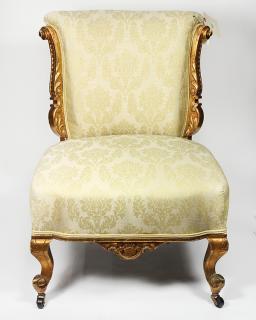 Appraisal: Louis XV style boudoir chair Louis XV style boudoir chair