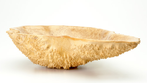 Appraisal: BOB WOMACK Maple burl centerpiece wooden bowl Signed Maple Burl