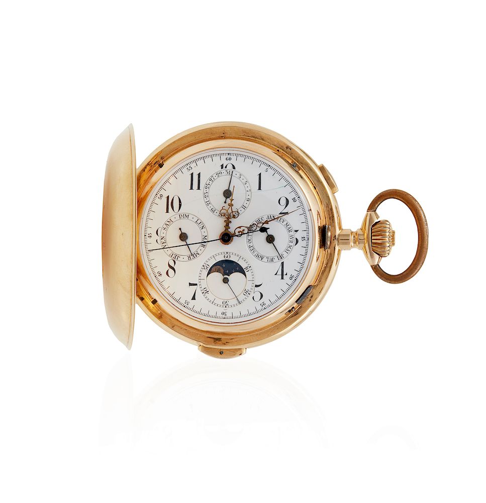 Appraisal: k Swiss Pocket Watch k Swiss complicated pocket watch Huntington