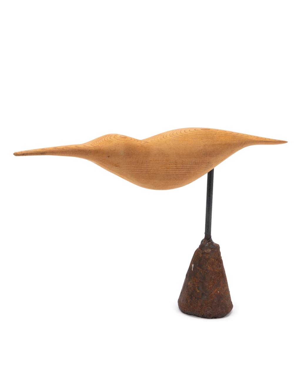 Appraisal: NED CARTLEDGE CARVED FOLK ART BIRD ON STAND- Ned Cartledge