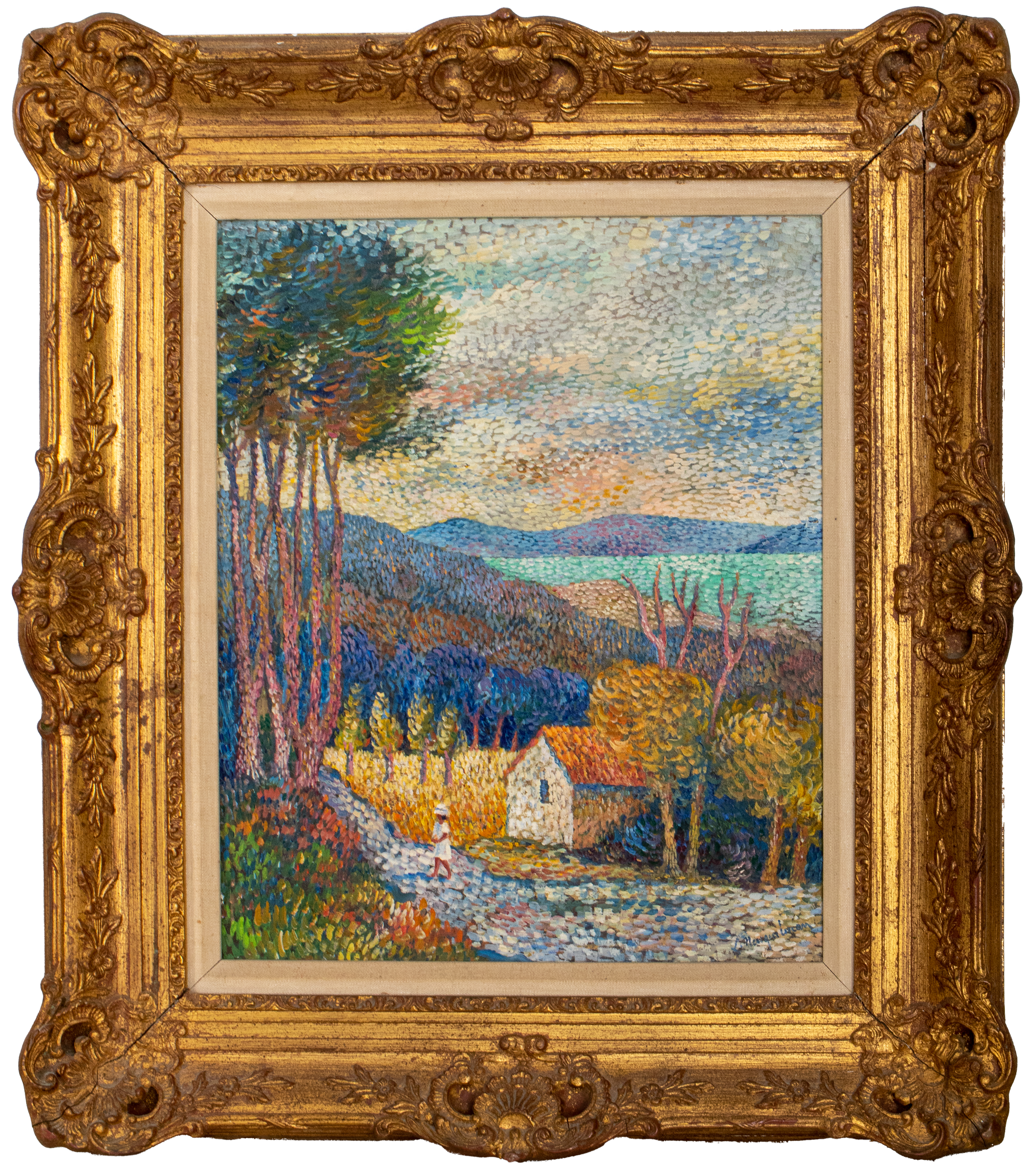 Appraisal: LUCIEN NEUQUELMAN FRENCH POINTILLIST LANDSCAPE OIL Lucien Neuquelman French -