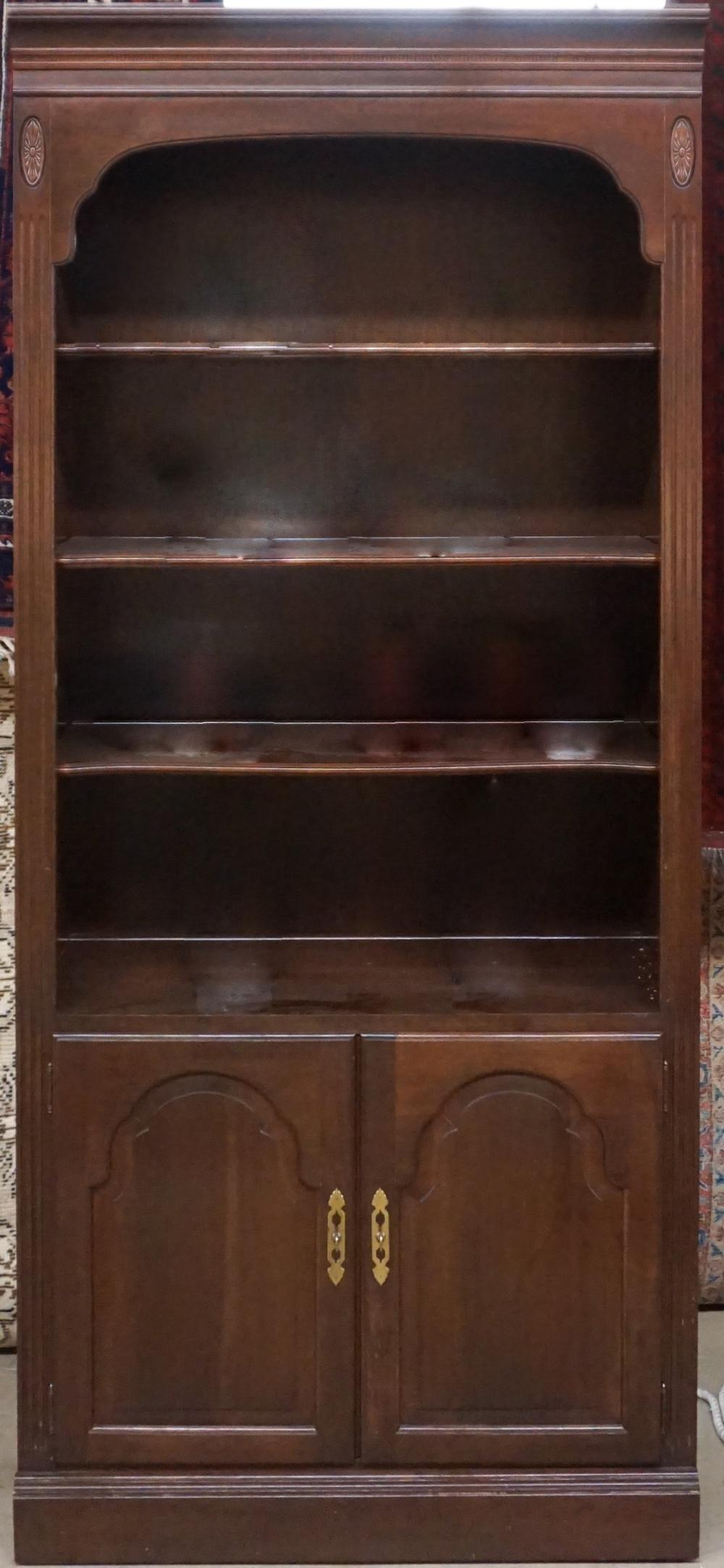 Appraisal: ETHAN ALLEN DARK STAINED CHERRY OPEN BOOKSHELF X X IN