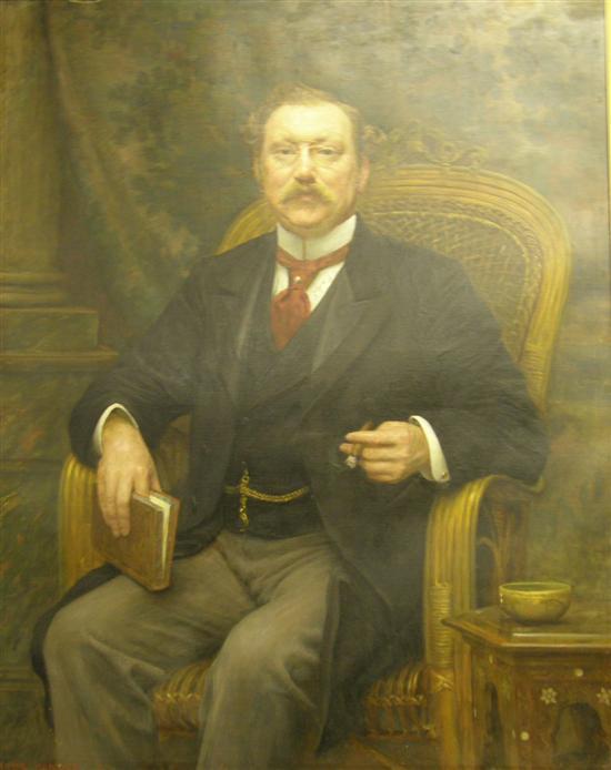 Appraisal: A Arthur Trevor Haddon - portrait of a gentleman oil