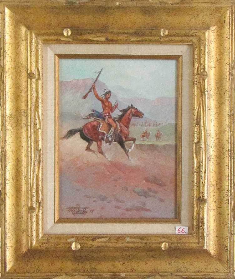 Appraisal: FRED OLDFIELD OIL ON CANVAS Washington b Native American war