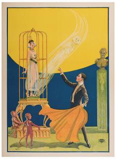 Appraisal: Stock Poster Lady Vanishing from Cage Chicago National Litho ca