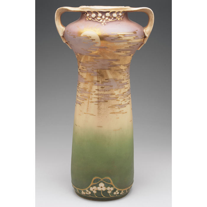 Appraisal: Amphora vase designedby Paul Dachsel tall shape with twoorganic handles