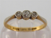 Appraisal: An Art Deco carat gold platinum and three stone ring