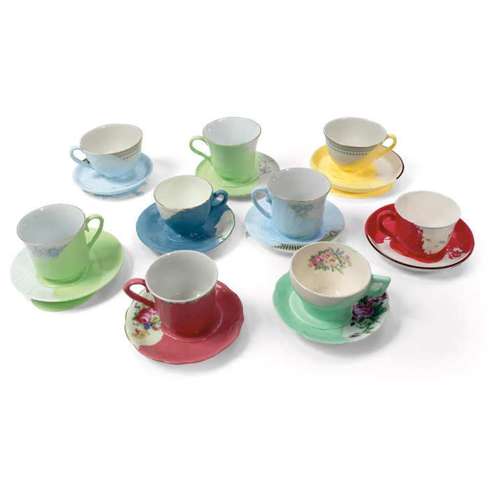 Appraisal: Michelle Ivankovic Tassa cups and saucers for Umbra set of