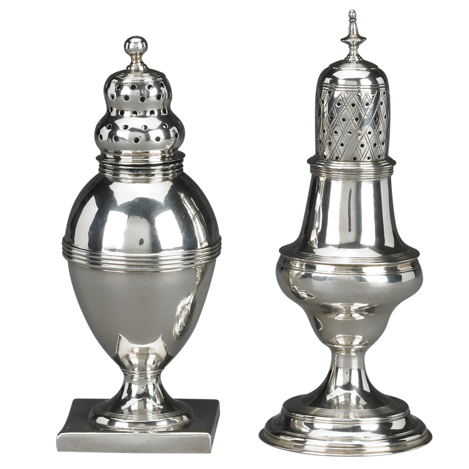 Appraisal: Two George III Silver Casters Peter Ann Bateman London and