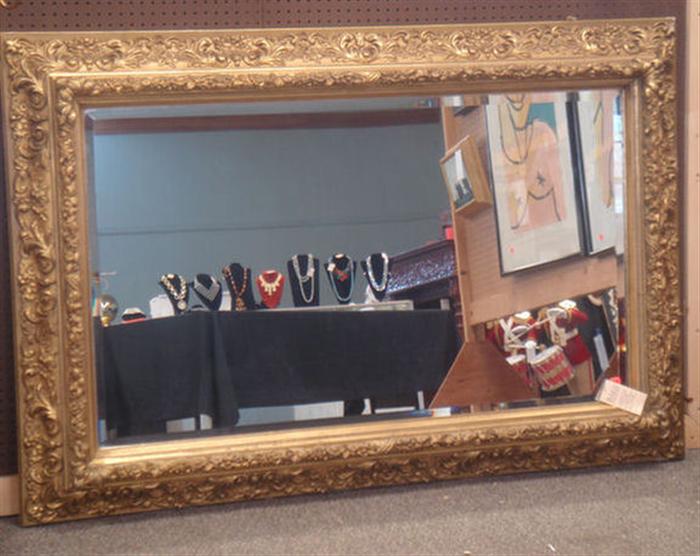 Appraisal: Large gilt framed mirror beveled glass x Estimate -