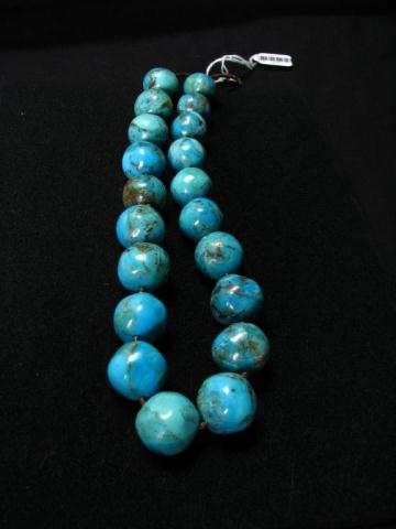 Appraisal: Lady's Native American necklace with large round turquoise beads approximately