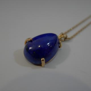 Appraisal: K GOLD LAPIS LAZULI PENDANT NECKLACE NO RESERVE ON THIS